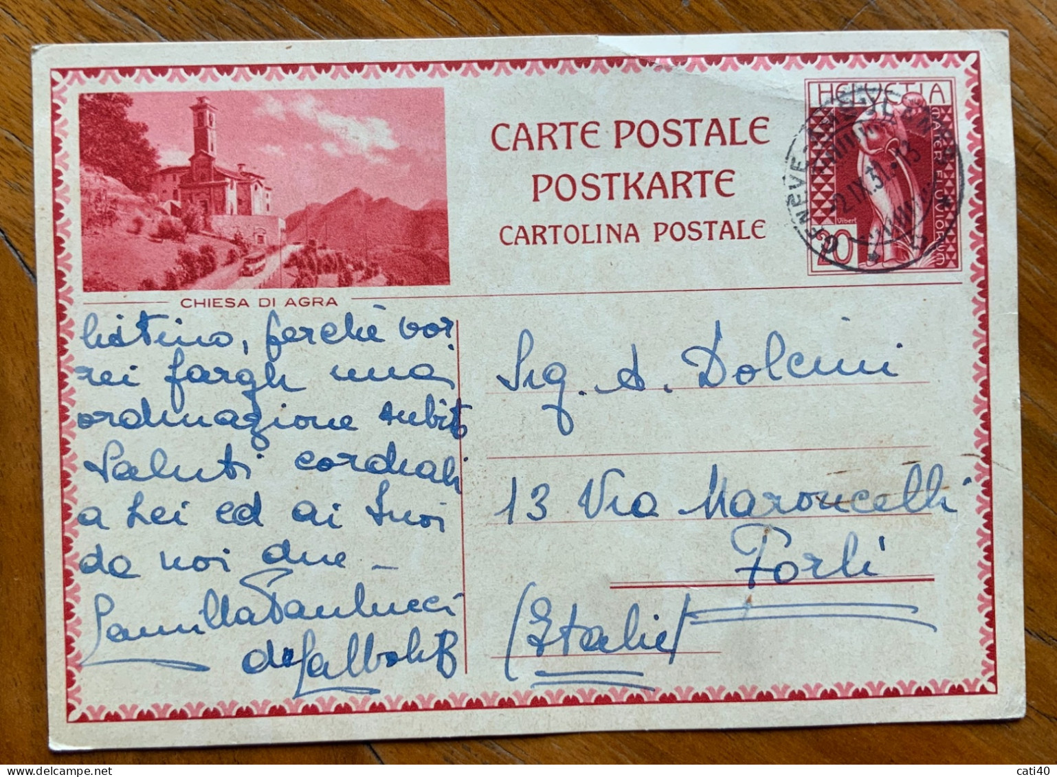 CAMILLA PAULUCCI DE CALBOLI  - CARTOLINA AUTOGRAFA DA GENEVE A FORLI' IN DATA  2/9/31 - IX - Königliche Familien