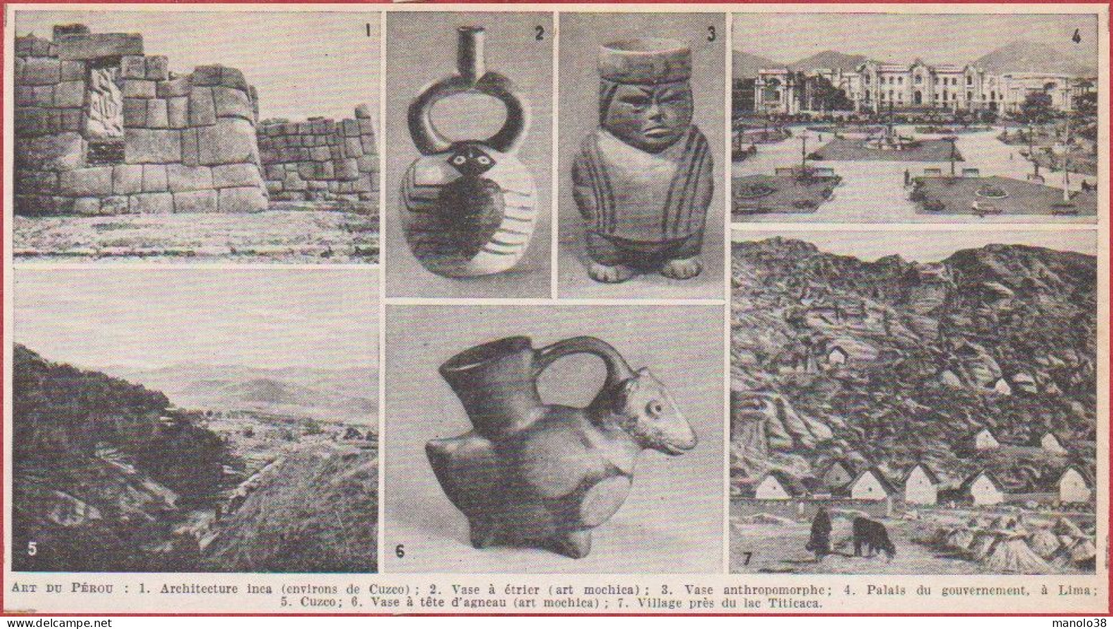 Art Du Pérou. Architecture Inca, Objets D'art, Lima, Cuzco, Titicaca ... Larousse 1948. - Historische Dokumente