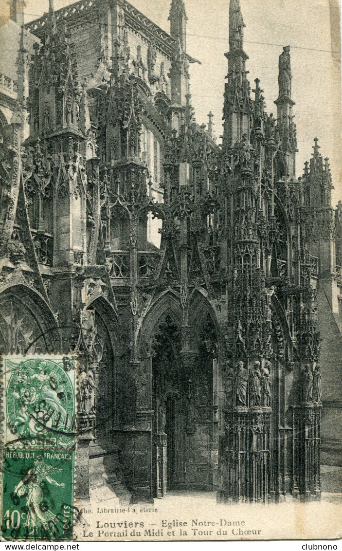 CPA -  LOUVIERS - EGLISE NOTRE-DAME - PORTAIL DU MIDI ET TOUR DU CHOEUR - Louviers