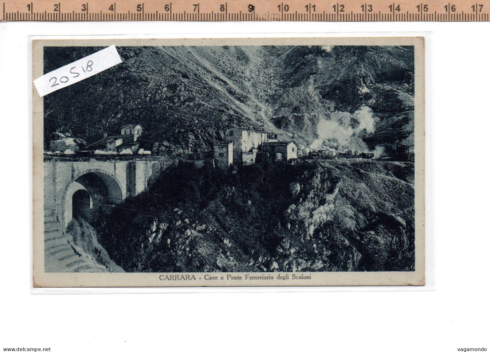 20518 CARRARA CAVE PONTE FERROVIARIO DEGLI SCALONI 1929 - Carrara