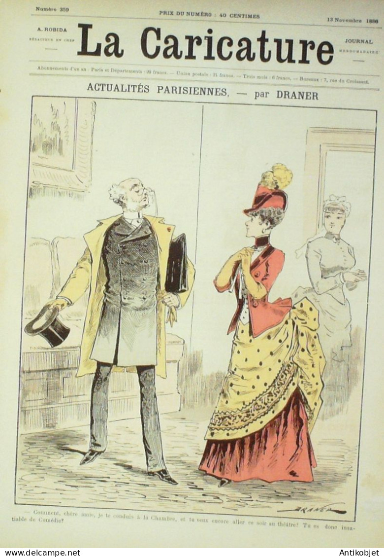 La Caricature 1886 N°359 Draner Richepin Par Luque Malabar Par TrockSorel - Riviste - Ante 1900