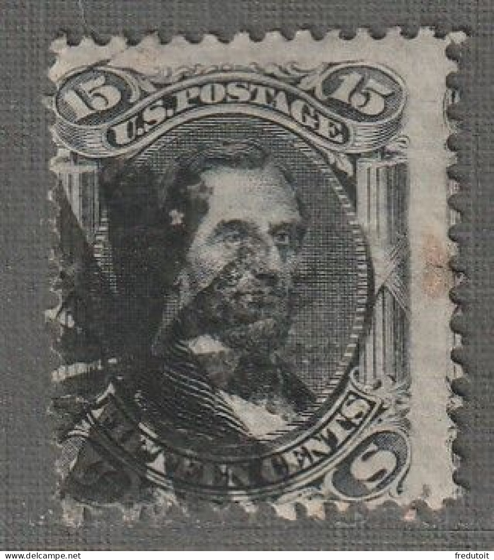 ETATS UNIS - N°28a Obl (1863-66) Lincoln : 15c Noir Avec Grille De Relief - Used Stamps