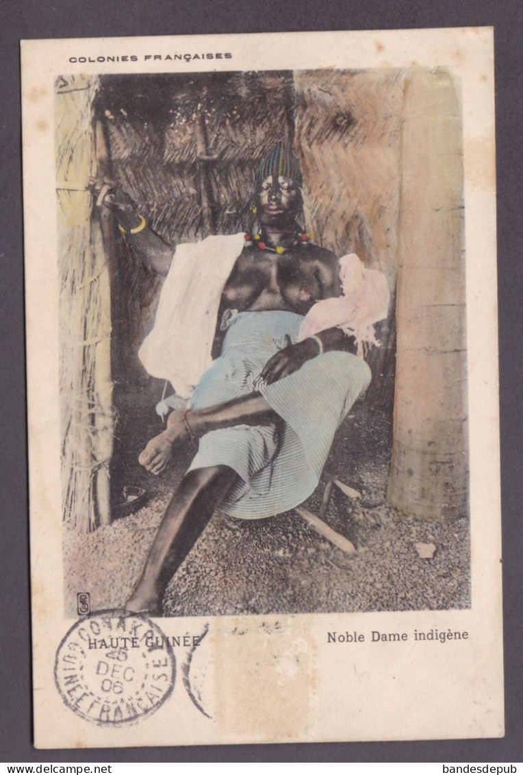 Colonies Francaises Haute Guinée Noble Dame Indigene ( Nu Ethnique Prostitution ? Colorisée 52933 ) - Guinée