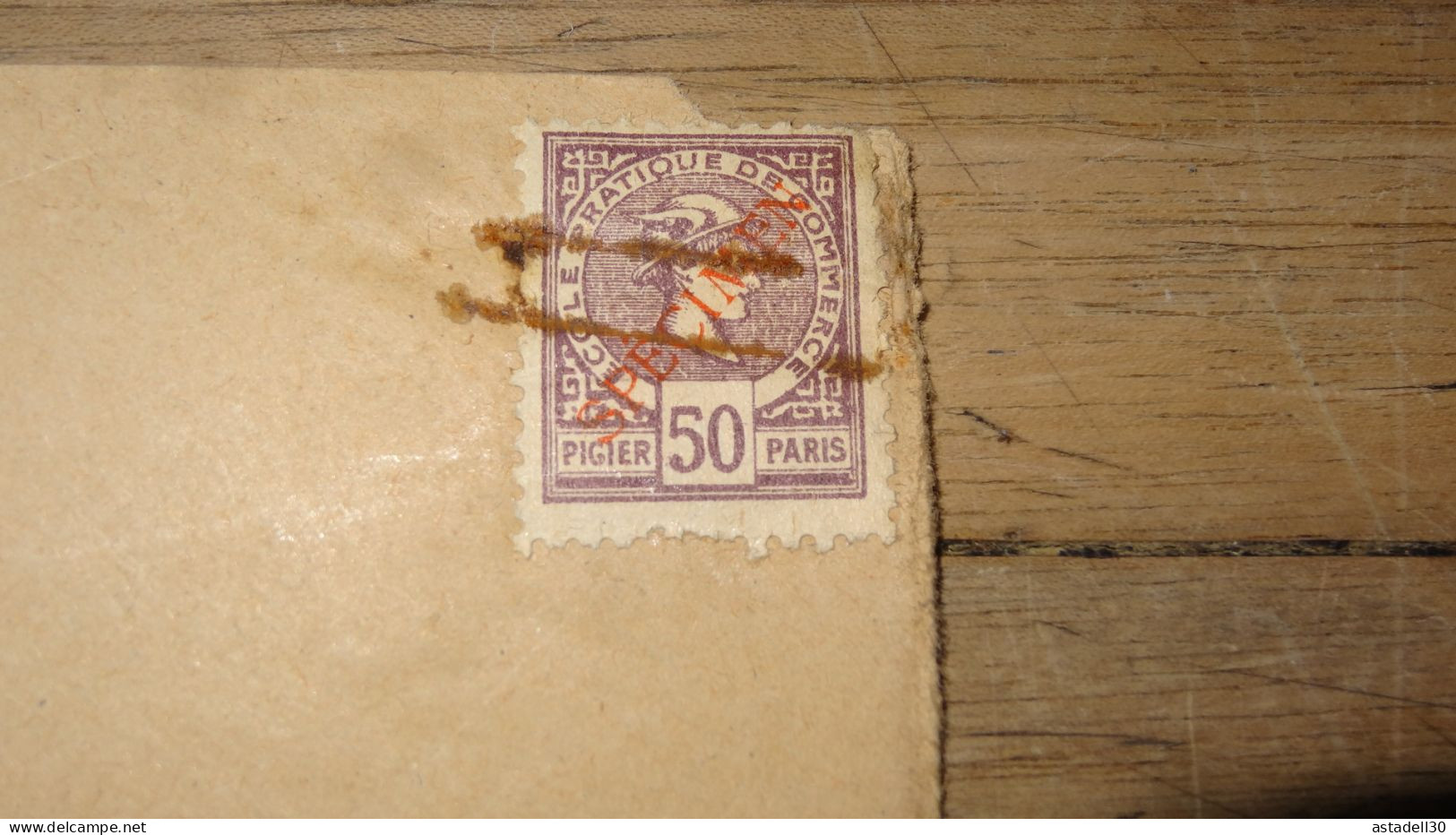 Enveloppe,  SPECIMEN,  50c Ecole Commerce   ......... Boite1 ...... 240424-181 - Finti