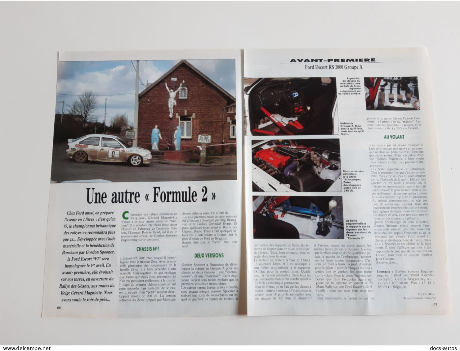 Coupure De Presse Sport Automobile Ford Escort F2 - Andere & Zonder Classificatie