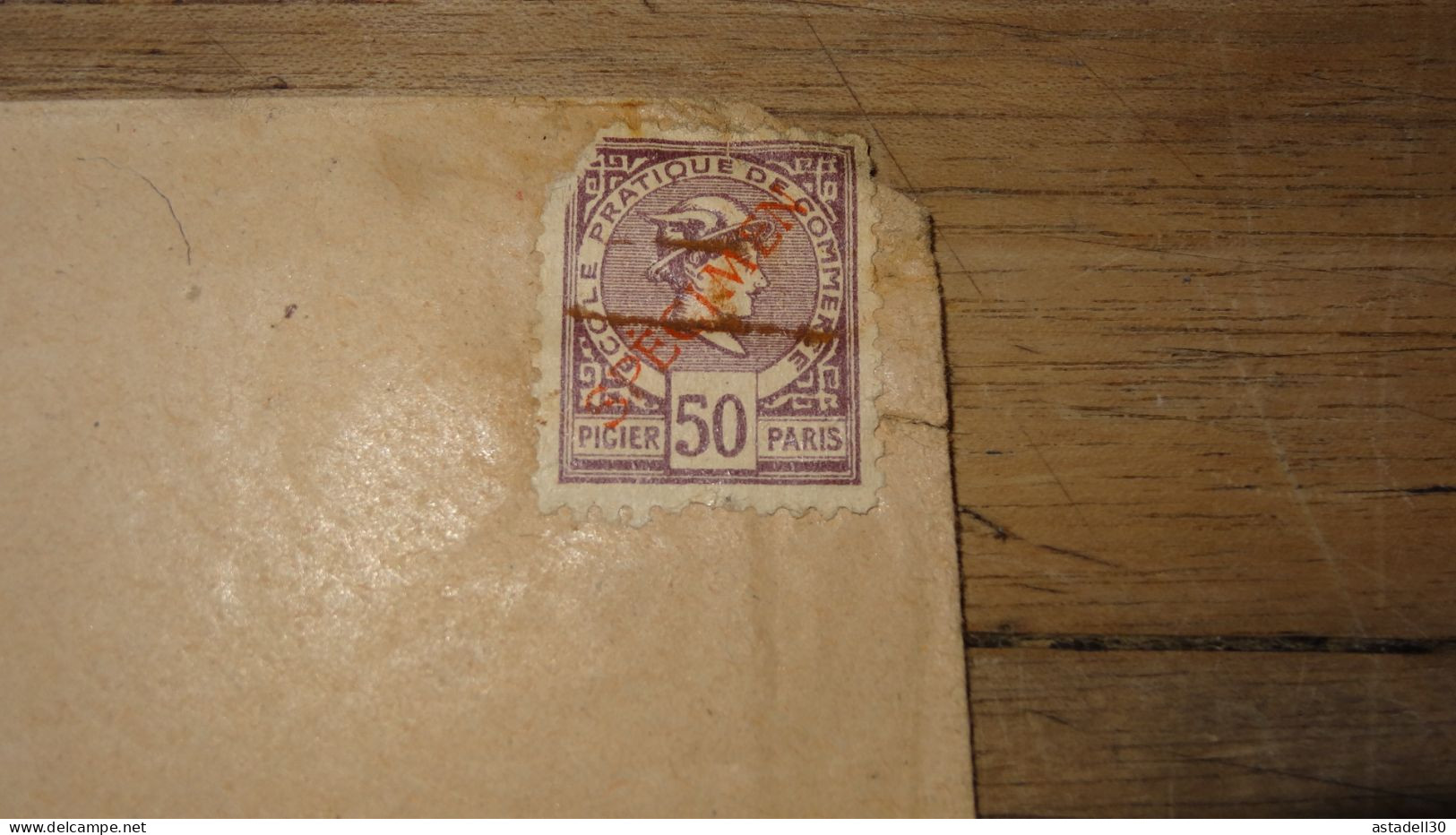 Enveloppe,  SPECIMEN,  50c Ecole Commerce   ......... Boite1 ...... 240424-180 - Fictie