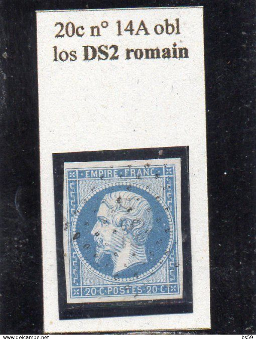 Paris - N° 14Af Obl Losange DS2 Romain - 1853-1860 Napoléon III