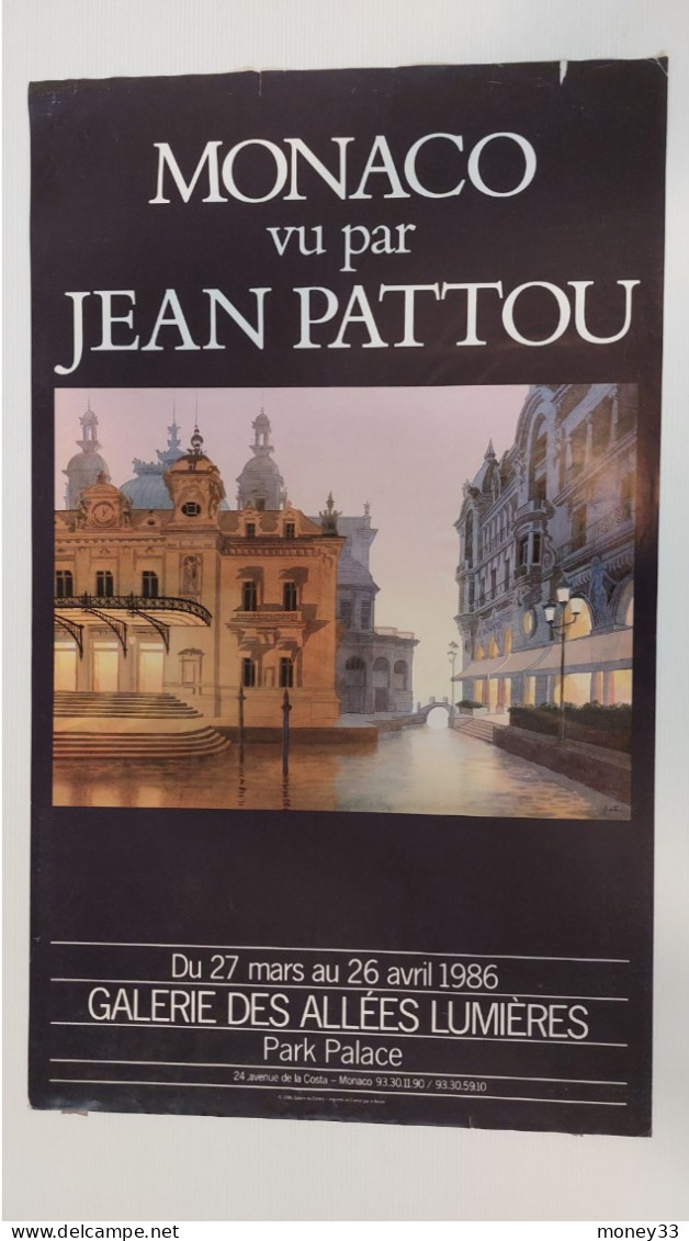 Affiche Monaco Vu Par Jean PATOU Galerie Des Allées Lumières 1986 - Posters