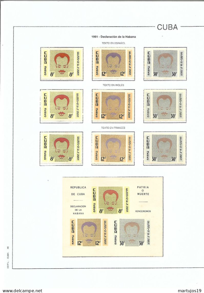 COLECCION COMPLETA DE CUBA 1959 ASTA 1994 ( SELLOS NUEVOS PUESTOS CON CHARNELA ) - Collections, Lots & Séries