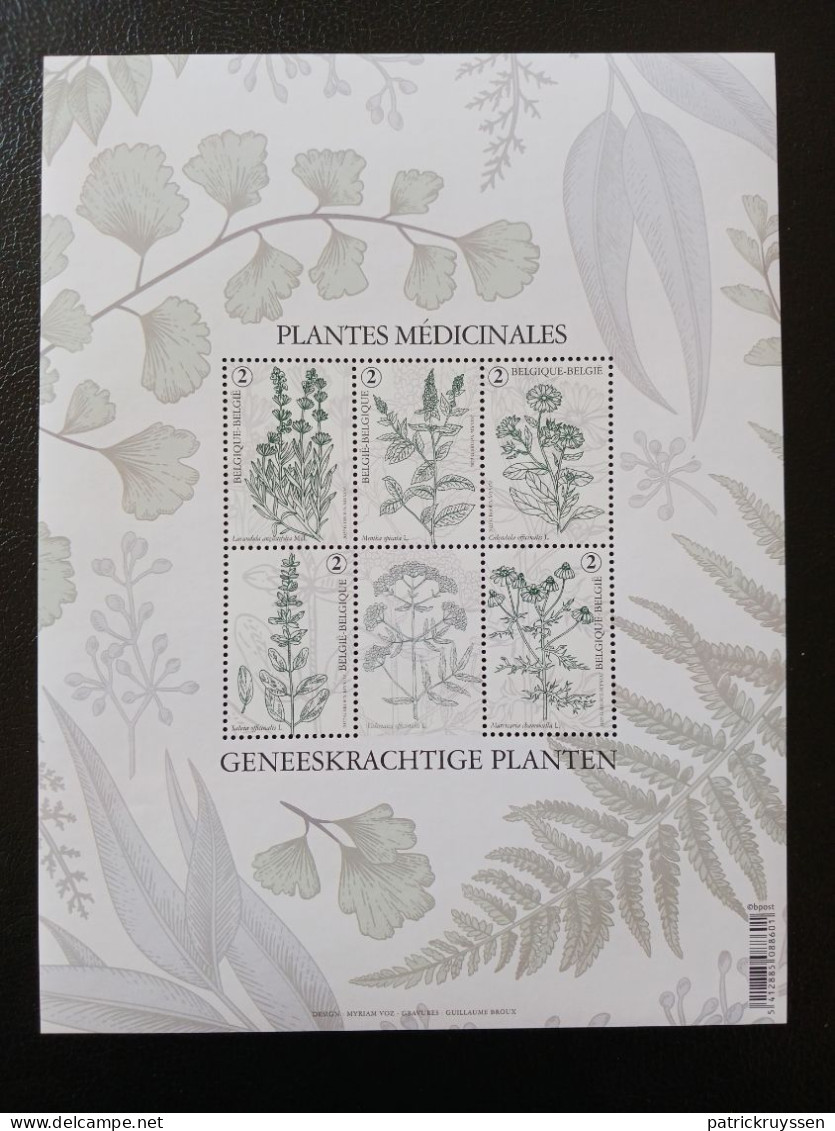 Belgium 2022 Belgique Medicinal Plants Plante Flora Fiori Spearmint Lavender Ms6v Mnh - Unused Stamps