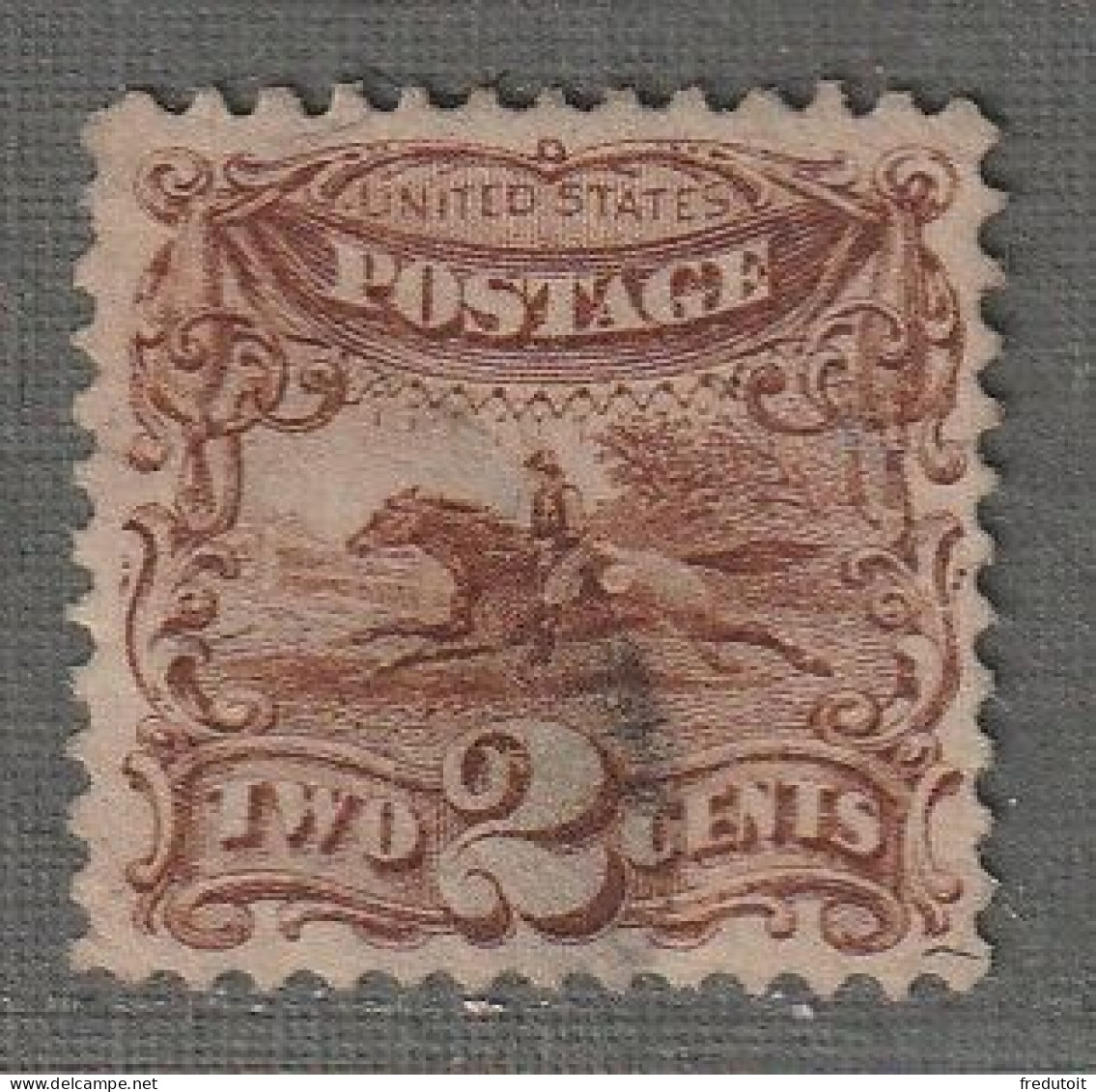 ETATS UNIS - N°30 Obl (1869) Pony Express : 2c Brun - Usati