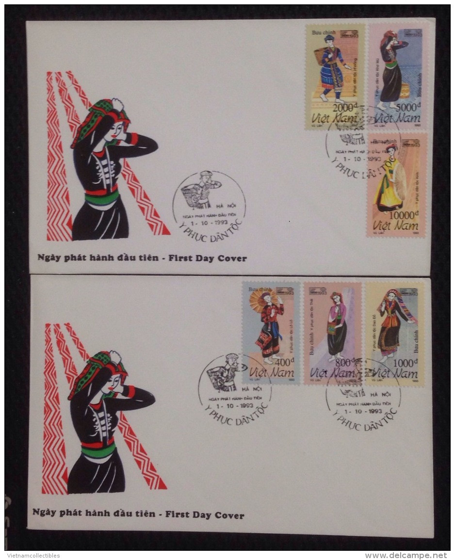 FDC Vietnam Viet Nam Covers 1993 With Perf Stamps Of Vietnamese Ethnic Costumes / Costume (Ms673) - Vietnam