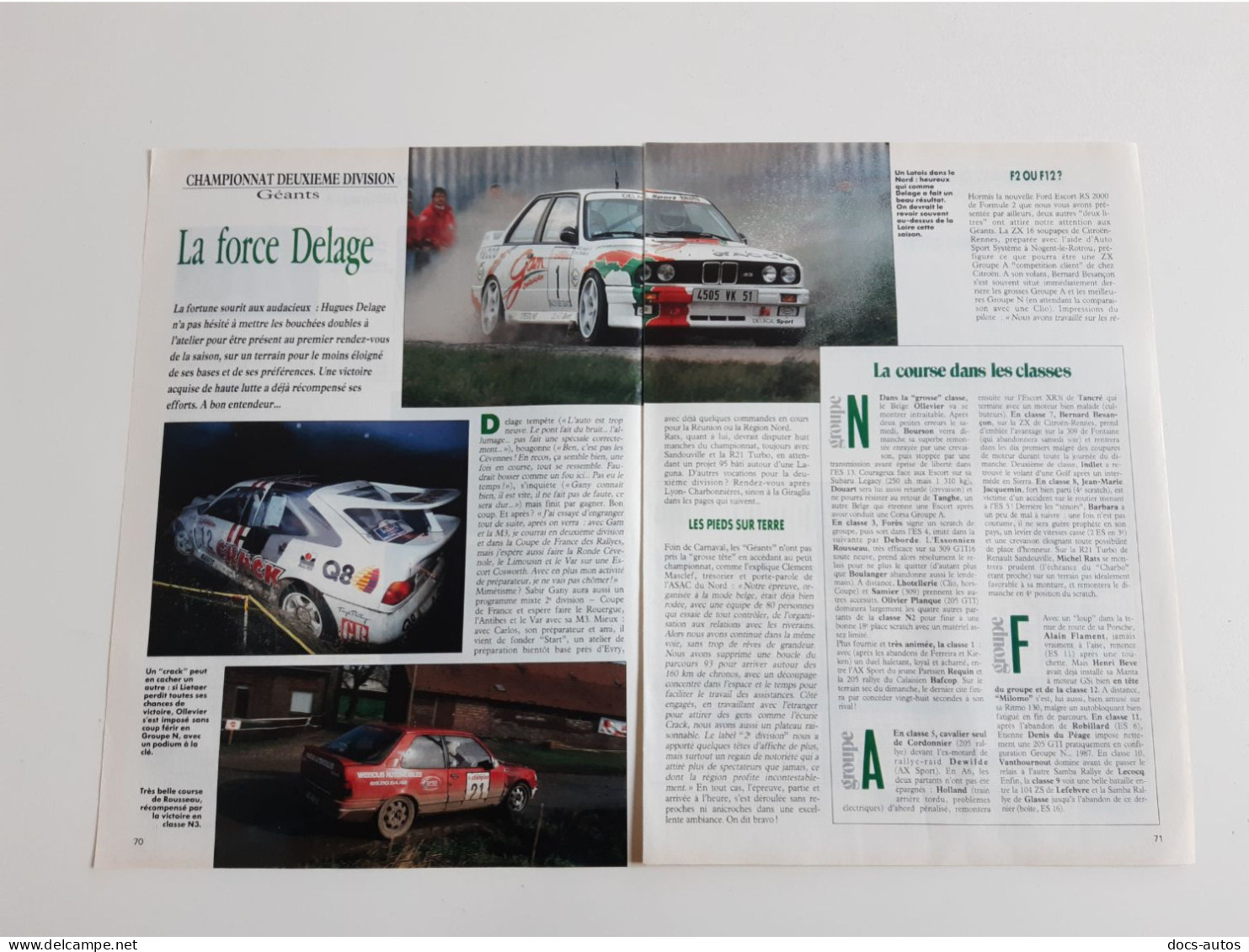 Coupure De Presse Sport Automobile Championnat Deuxième Division - Sonstige & Ohne Zuordnung