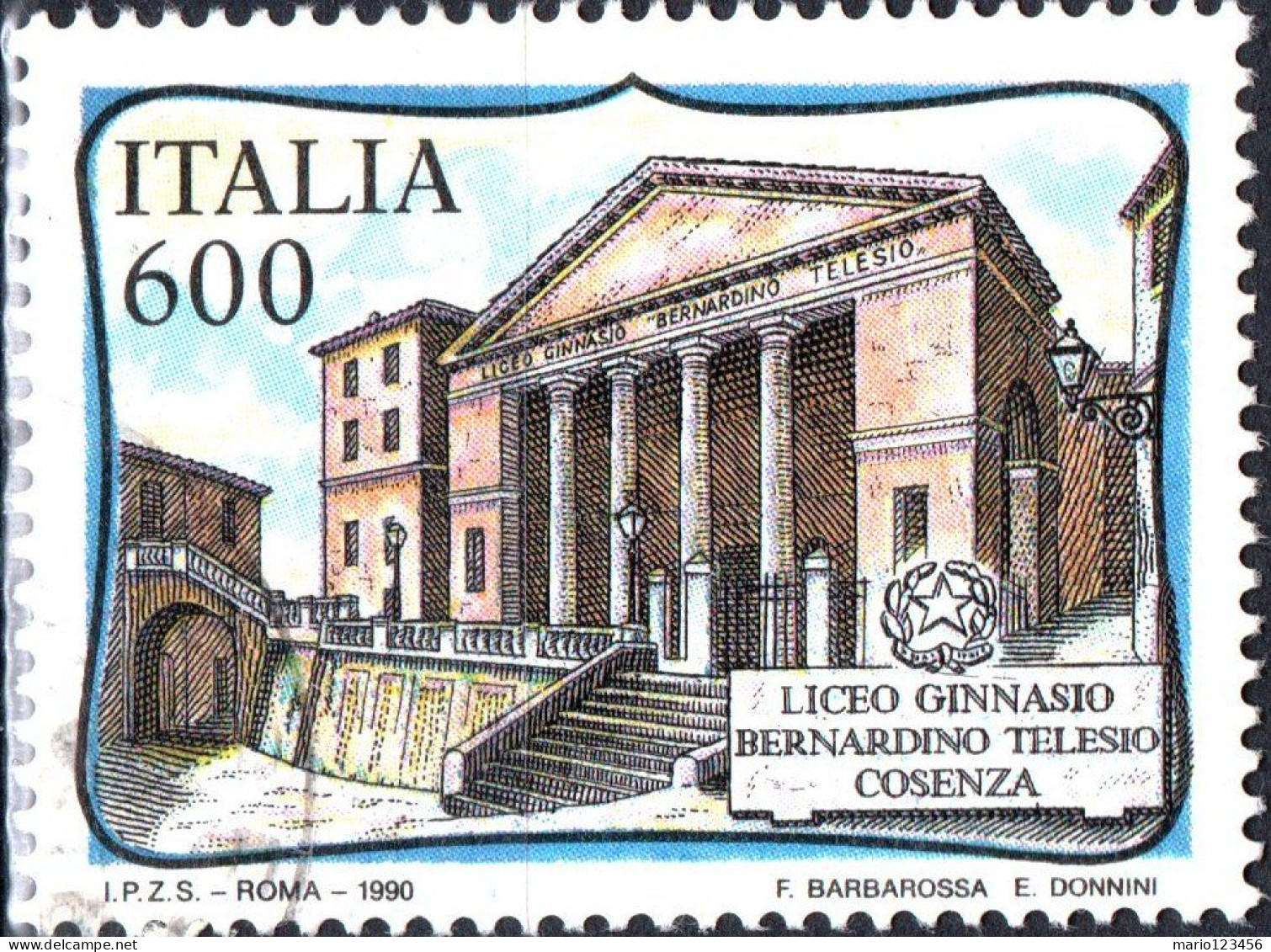 ITALIA, ITALY, MONUMENTI, 1990, USATI Scott:IT 1824, Yt:IT 1895 - 1981-90: Oblitérés