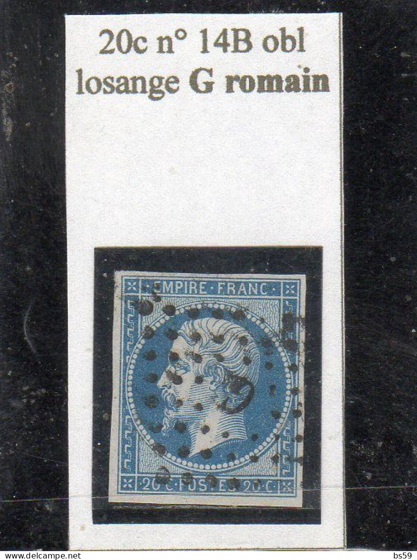 Paris - N° 14B Obl Losange G Romain - 1853-1860 Napoléon III.