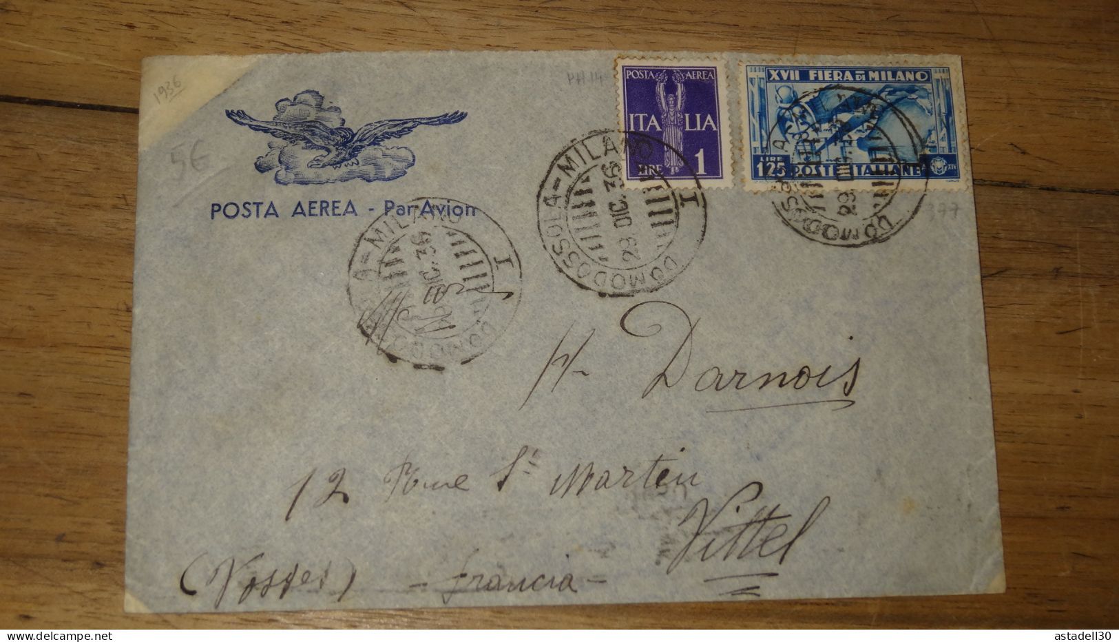 Enveloppe ITALIA, Milano  - 1936  ......... Boite1 ...... 240424-184 - Poststempel