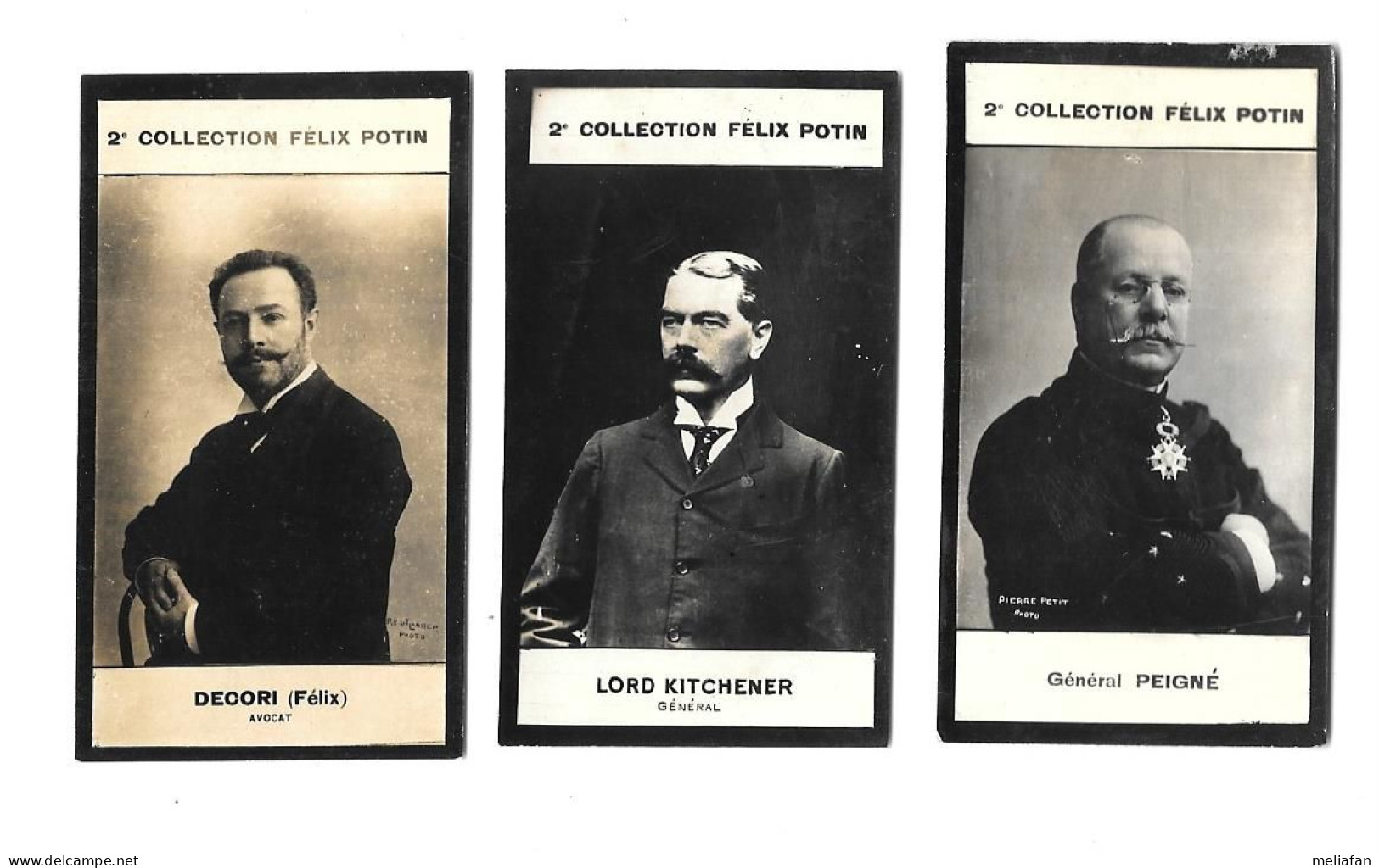 CN19 - CHROMOS PHOTOGRAPHIQUES FELIX POTIN 2ème COLLECTION - FELIX DECORI - LORD KITCHENER - GENERAL PEIGNE - Félix Potin