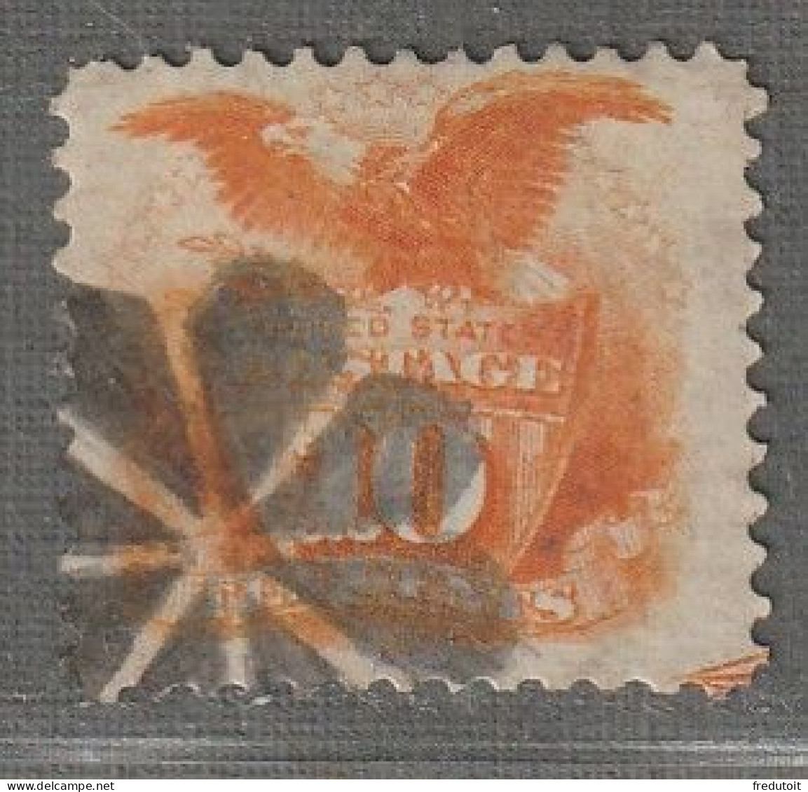 ETATS UNIS - N°33 Obl (1869) Pygargue : 10c Jaune-orange - Used Stamps