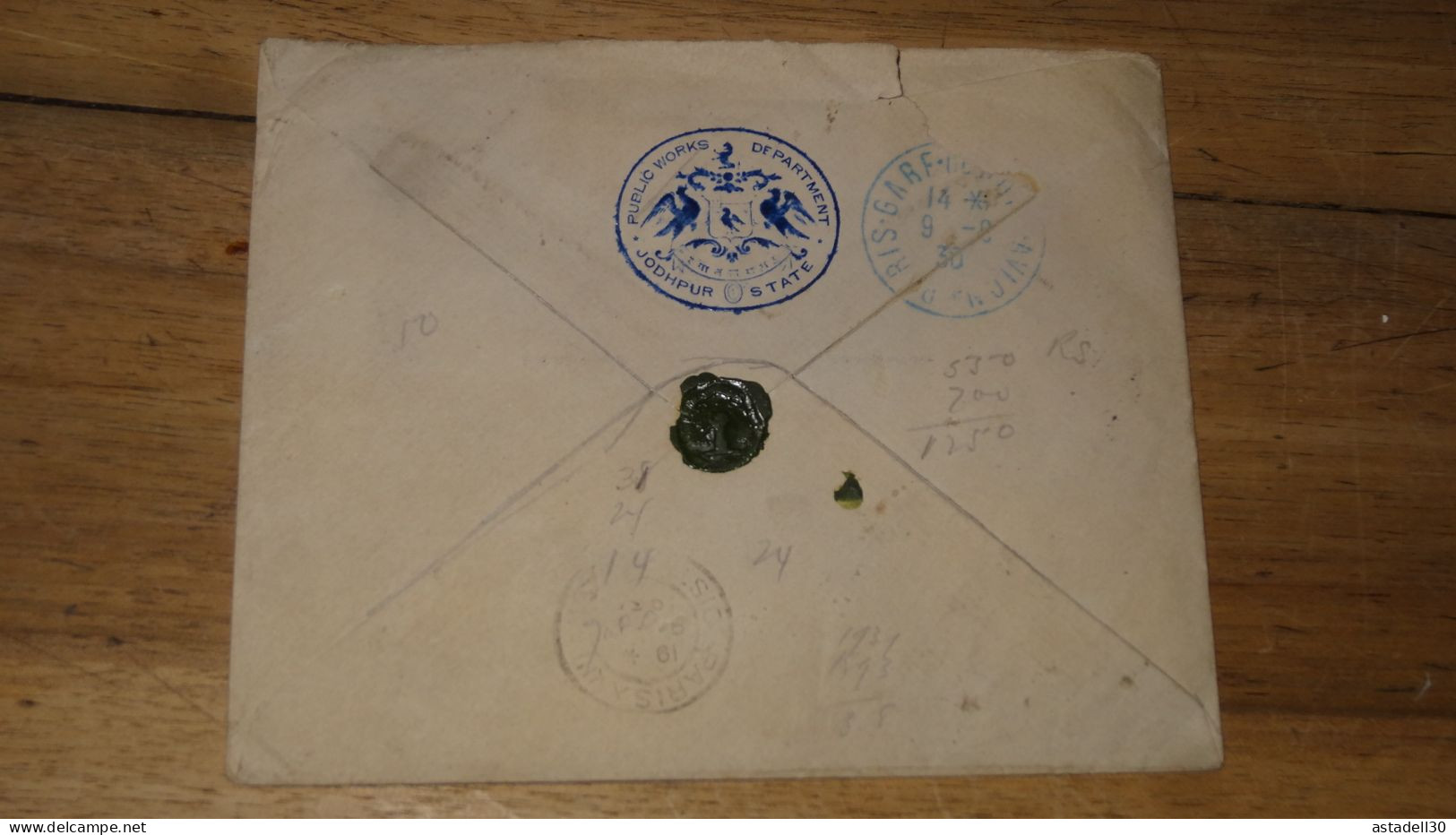 Enveloppe INDIA, Air Mail To France - 1930  ......... Boite1 ...... 240424-185 - 1911-35 Roi Georges V