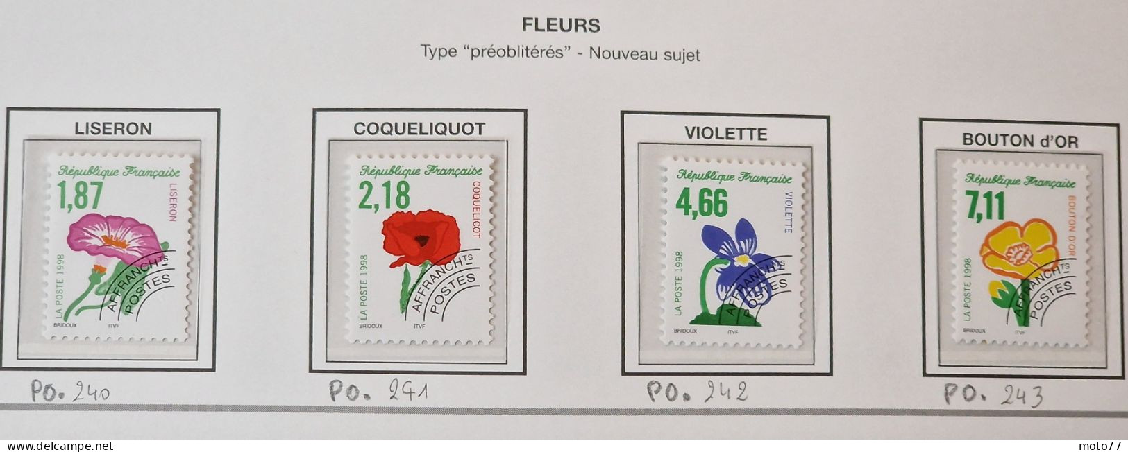 TIMBRE France PREOBLITERE Série 240 241 242 243 : N - Yvert & Tellier 2003 Coté 7  € - 1989-2008