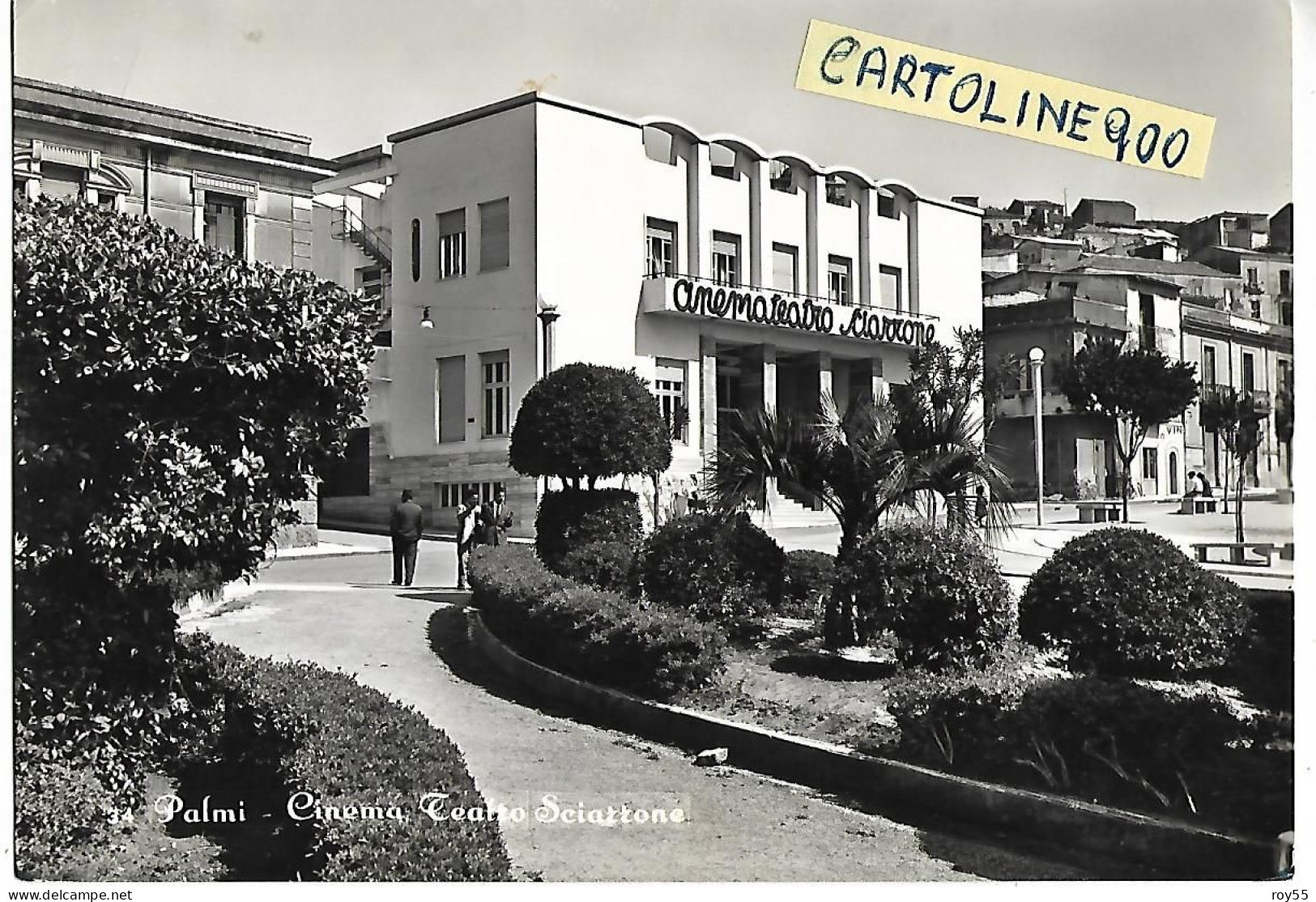 Calabria-reggio Calabria-palmi Cinema Teatro Sciarrone Veduta Ingresso Cineteatro Piazza Animata Anni 50 - Autres & Non Classés