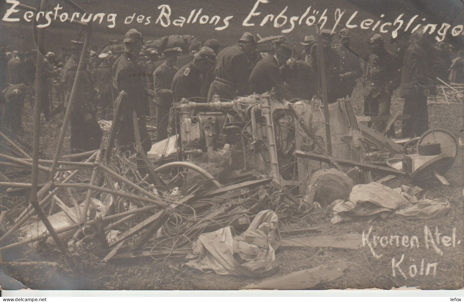 KOLN ZERSTORUNG DES BALLONS MILITERA CARTE PHOTO 1910 - Sonstige & Ohne Zuordnung