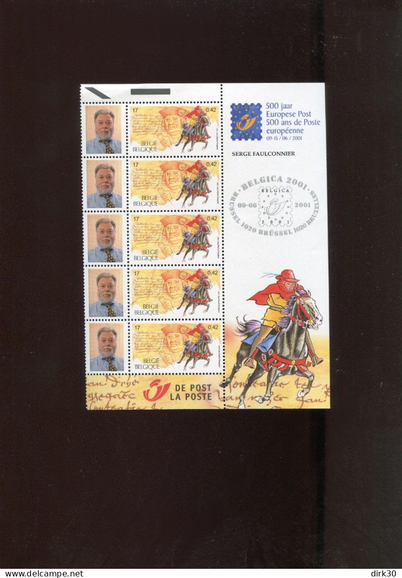 Belgie 2996 Belgica 2001 Gepersonaliseerde Zegels STRIP OF 5 MNH RR Serge Faulconnier - Mint