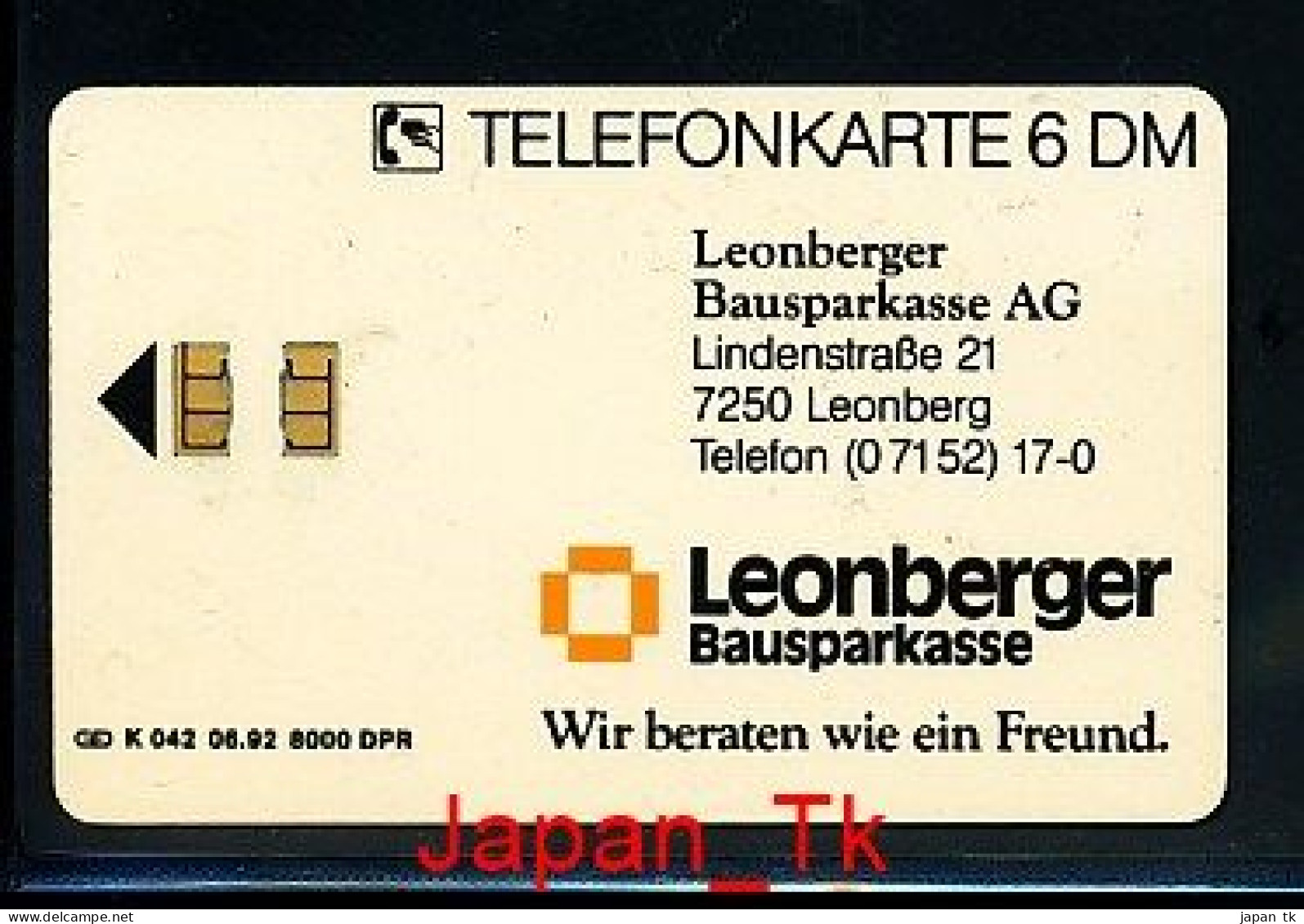 GERMANY K 42 92 Leonberger Bausparkasse   - Aufl  8 000 - Siehe Scan - K-Series: Kundenserie