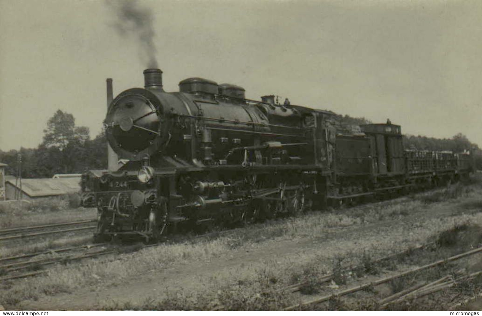 Locomotive -244 - Photo 8.5 X 5.5 Cm. - Trains