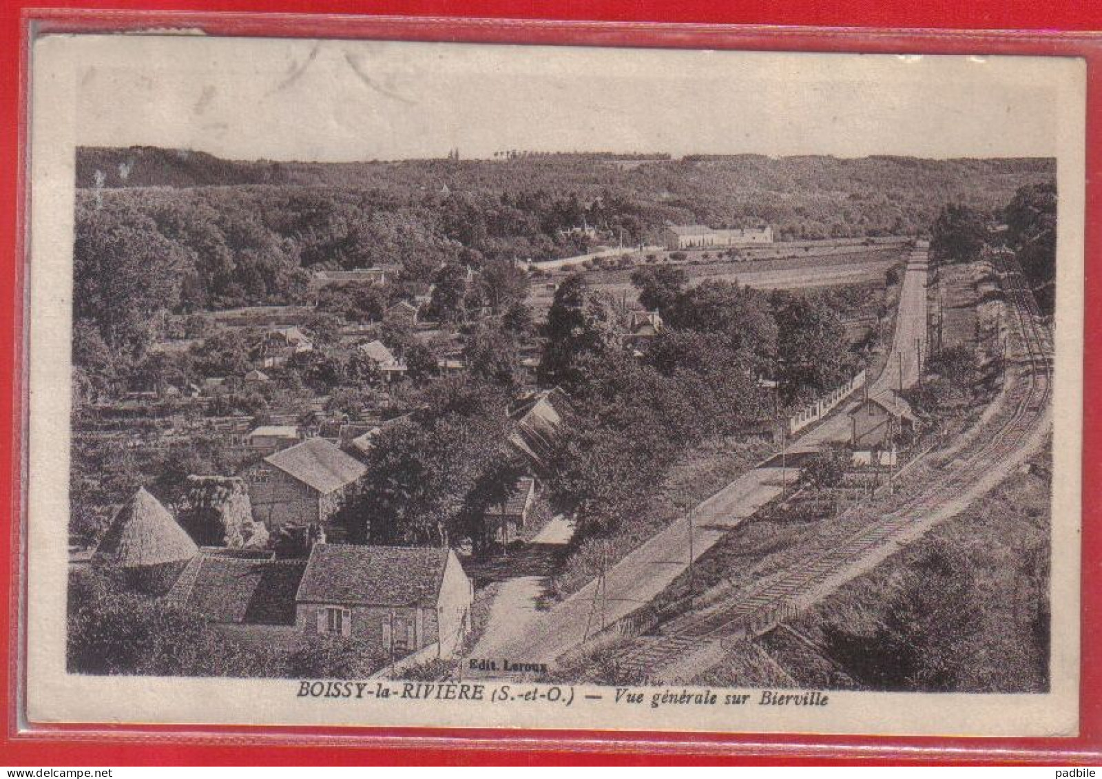 Carte Postale 91. Boissy-la-Rvière  La Voie De Chemin De Fer Vers Bierville   Très Beau Plan - Boissy-la-Rivière