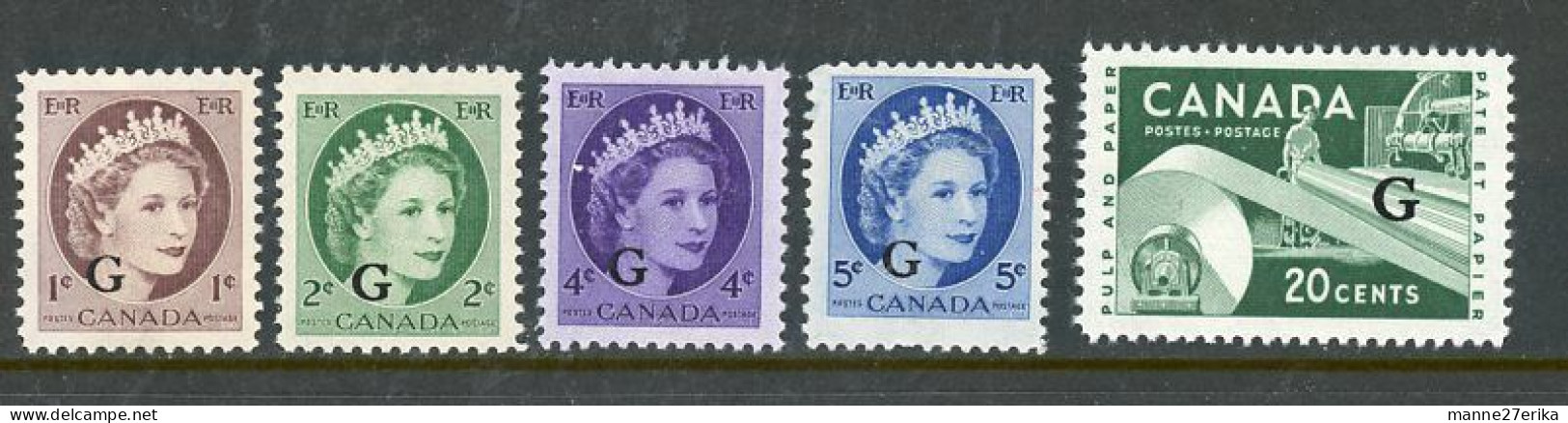 Canada MNH 1955-56 OVERPRINTED "Wilding Portrait" - Sobrecargados