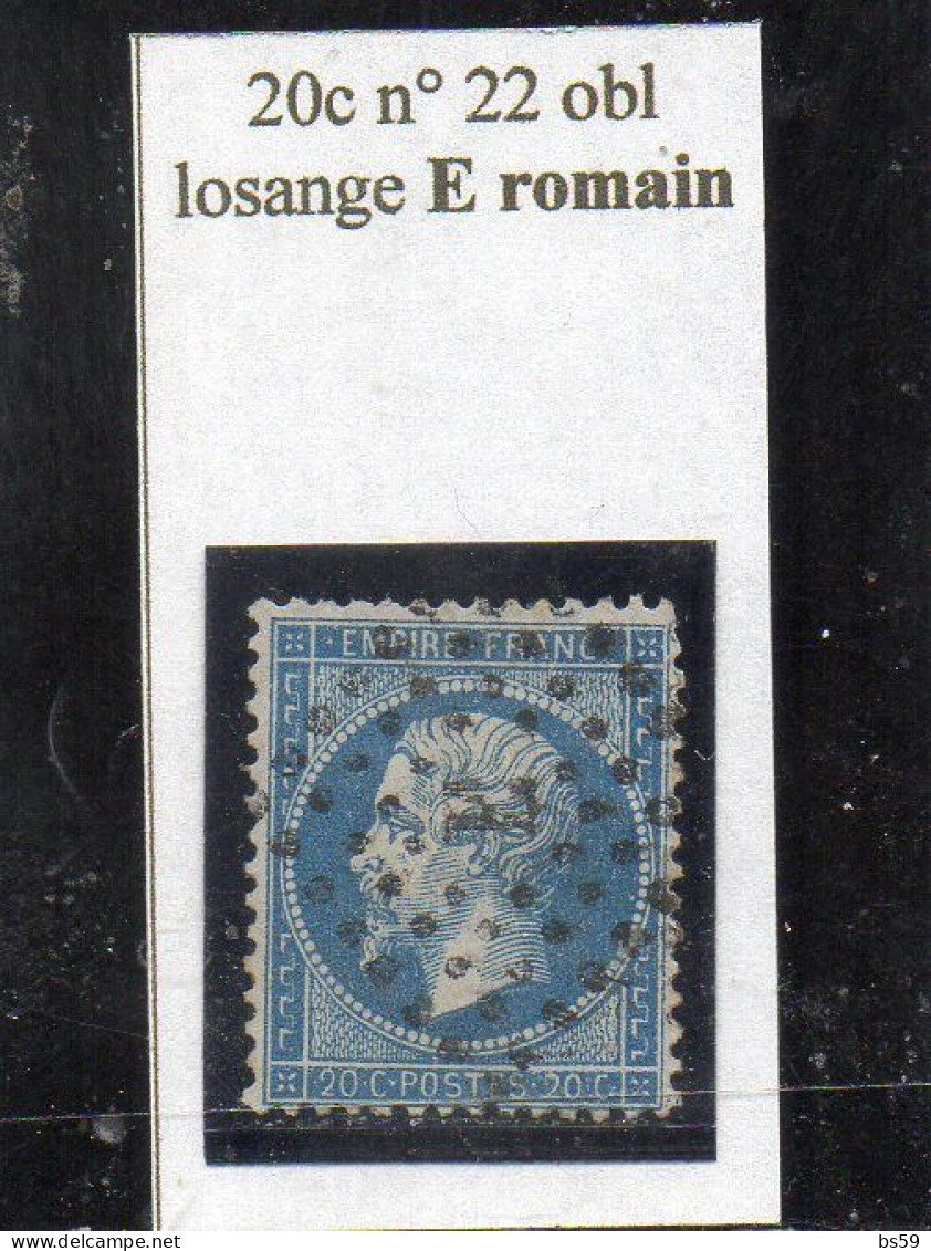 Paris - N° 22 Obl Losange E Romain - 1862 Napoleon III