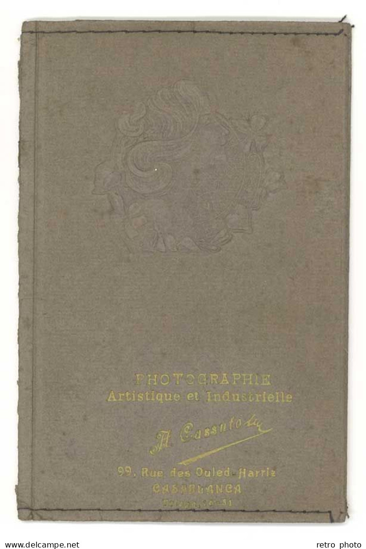 Pochette Cartonnée Photographie Artistique Et Industrielle A. Cassuto, Casablanca, Maroc ( Femme Art Nouveau ) - Supplies And Equipment