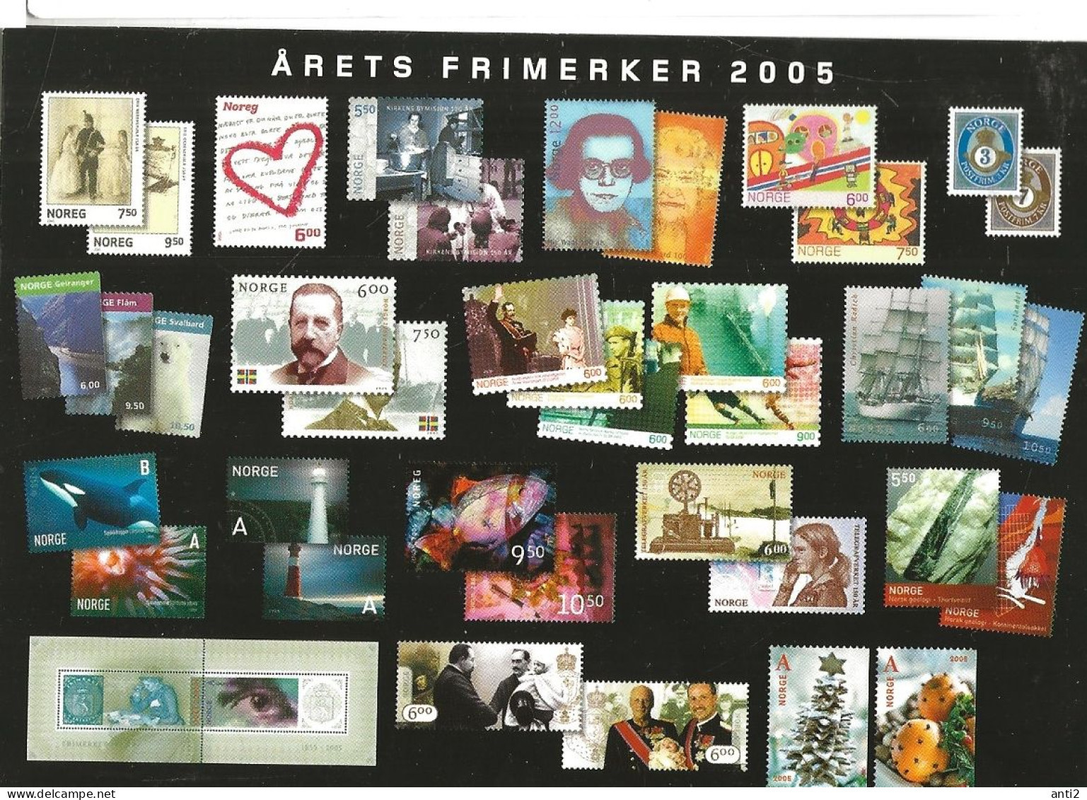 Norge Norway 2005 Unused Card With Photo Of The Stamps Issued 2005  - - Storia Postale