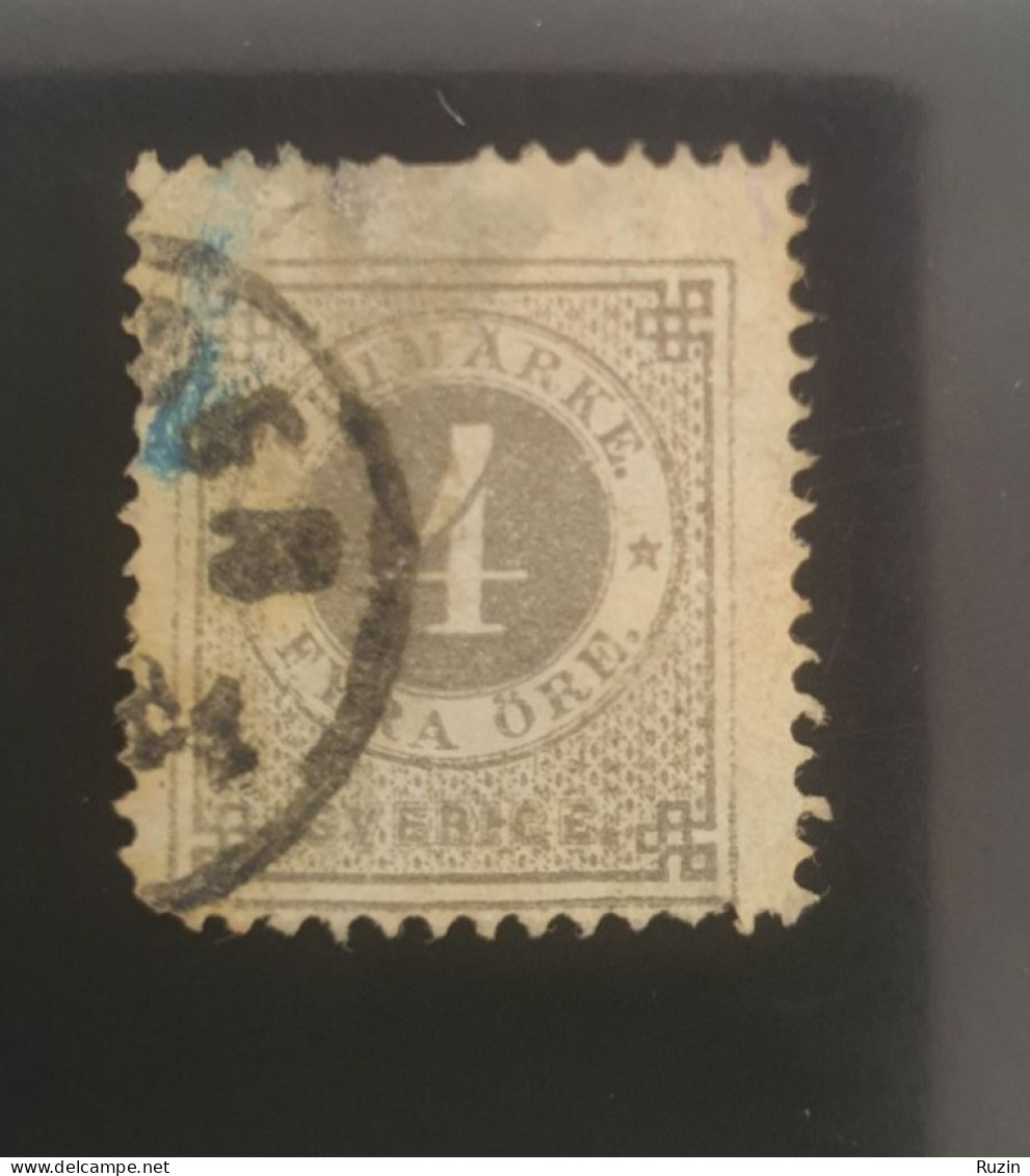Sweden Stamp 1886 Circle Type 4 öre Grey Used - Gebraucht