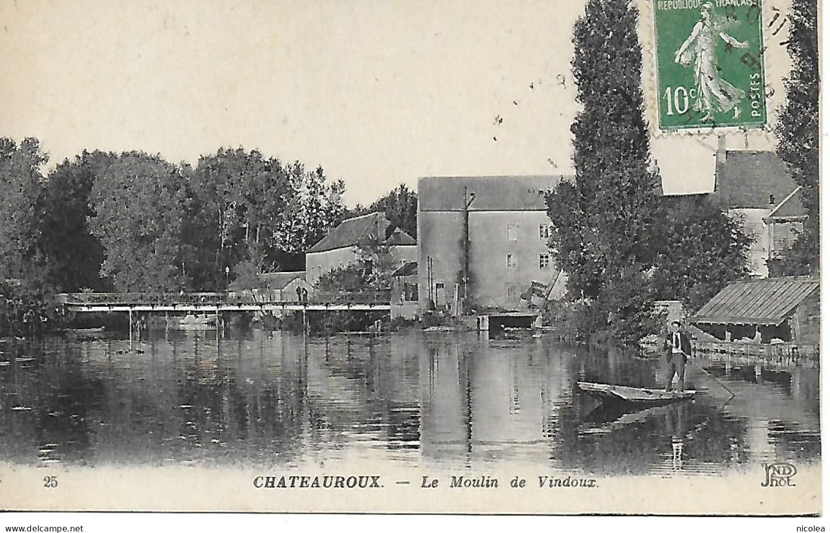 36 CHATEAUROUX LE MOULIN DE VINDOUX CPA 1923 - Chateauroux
