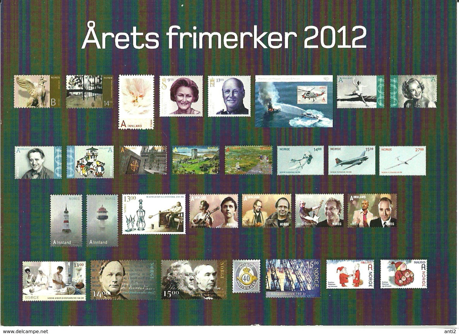 Norge Norway  2012 Card With Pictures Of Stamps From The Year, Unused - Briefe U. Dokumente