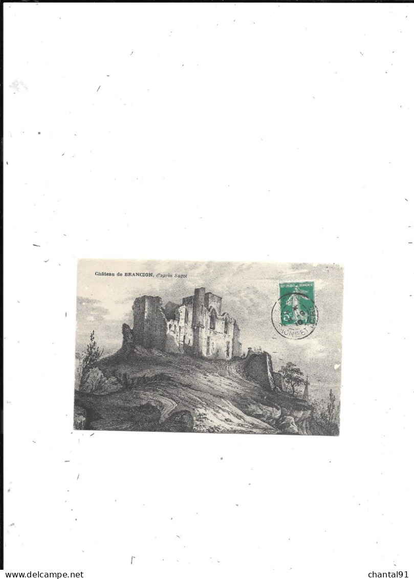 CARTE POSTALE 71 CHATEAU DE BRANCION D'APRES SAGOT VOYAGEE - Autres & Non Classés