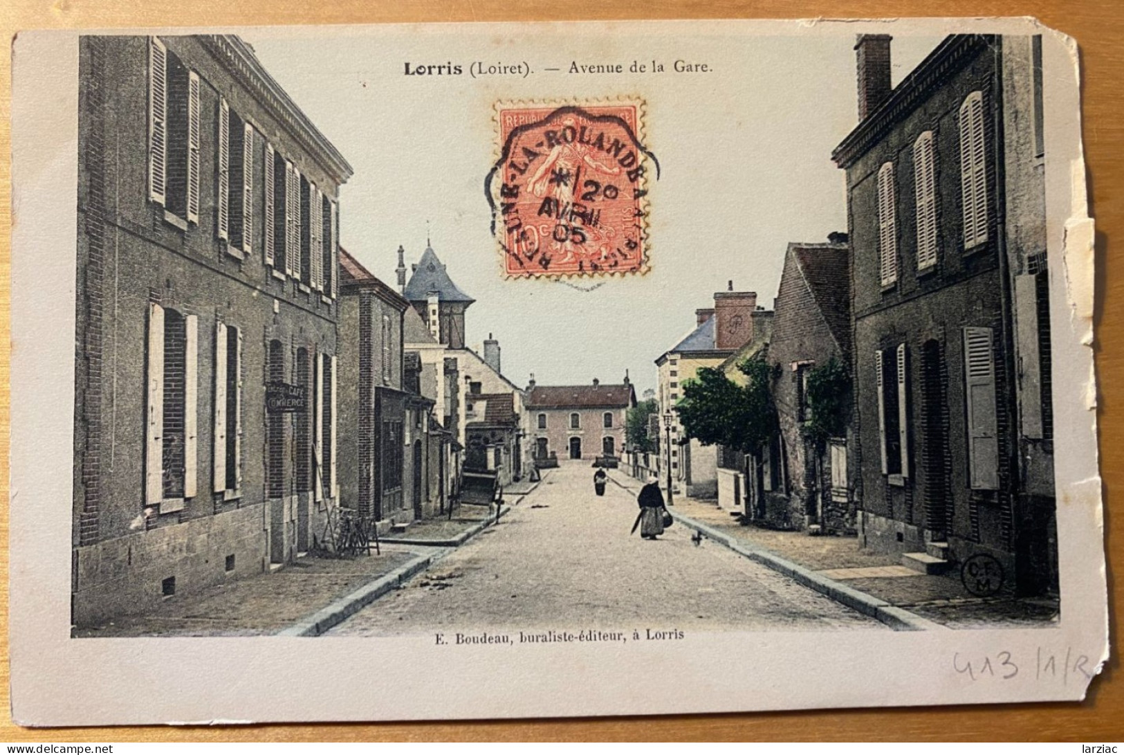 Carte Postale Ancienne Lorris (45) Avenue De La Gare Colorisée - Other & Unclassified