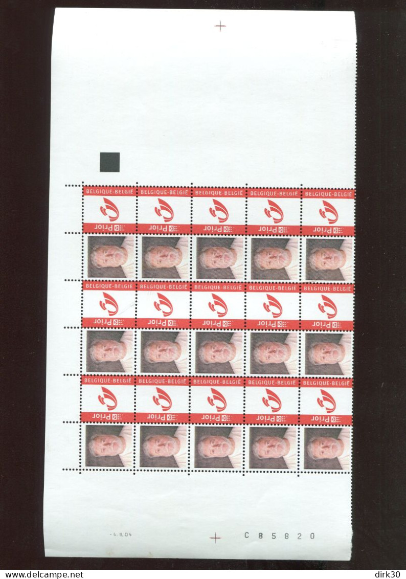 Belgie 3274 Gepersonaliseerde Zegels In Volledig Vel MNH RR Serge Faulconnier (zonder Onderrand) Bovenrand BLANCO !! - Postfris