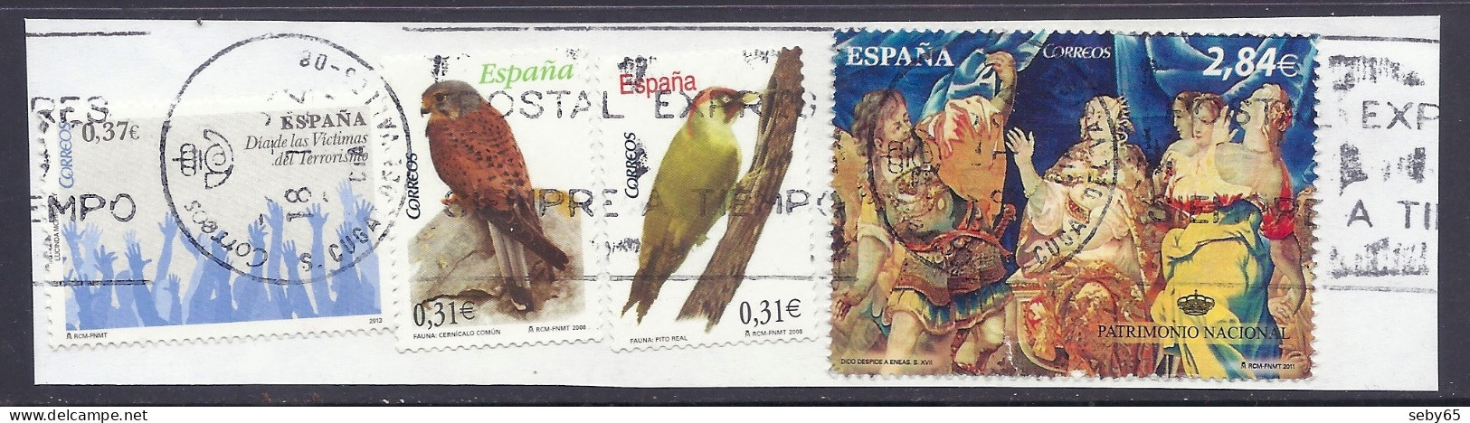Spain 2008 / 2011 - Fauna, Birds, Patrimonio Nacional, Tapices, Heritage, Eneas, Victimas Terrorismo - Different Used - Usati