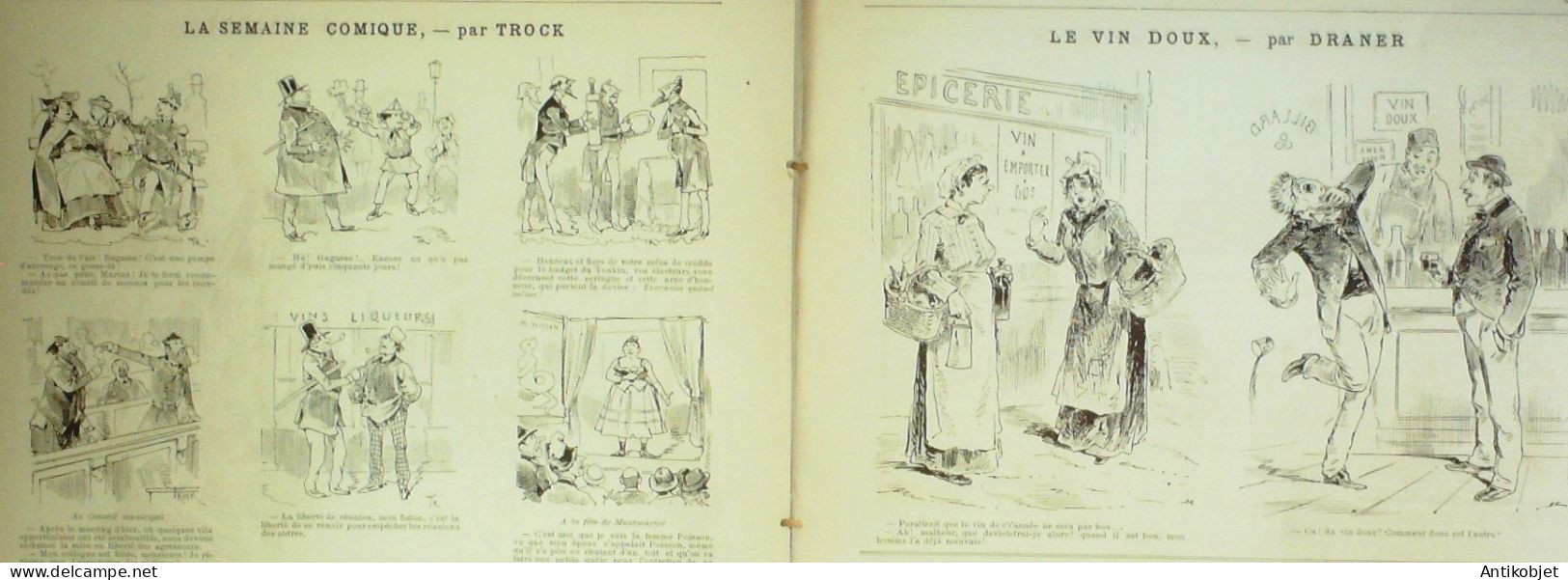 La Caricature 1886 N°364 Etrangers Draner Coquelin Par Luque Canonnier Kerbinet Gino - Magazines - Before 1900