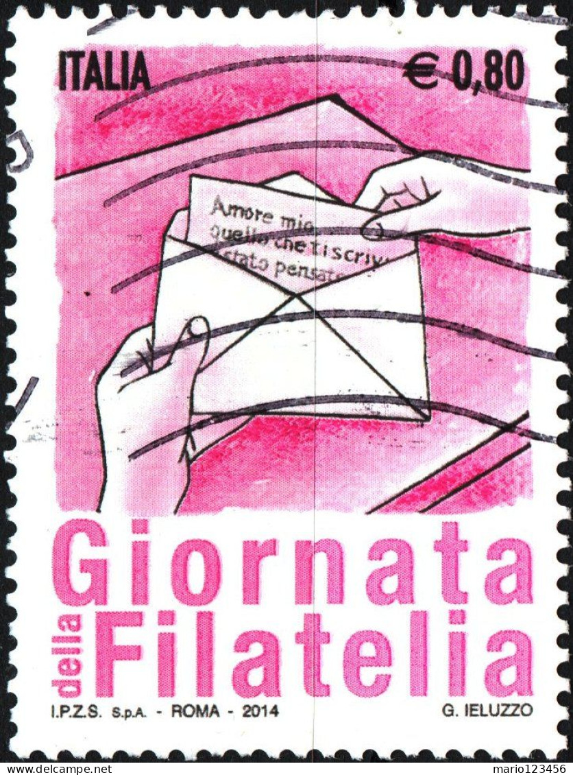 ITALIA, ITALY, GIORNATA DEL FRANCOBOLLO, 2014, USATI Michel IT 3760 Yt:IT 3521 - 2011-20: Oblitérés