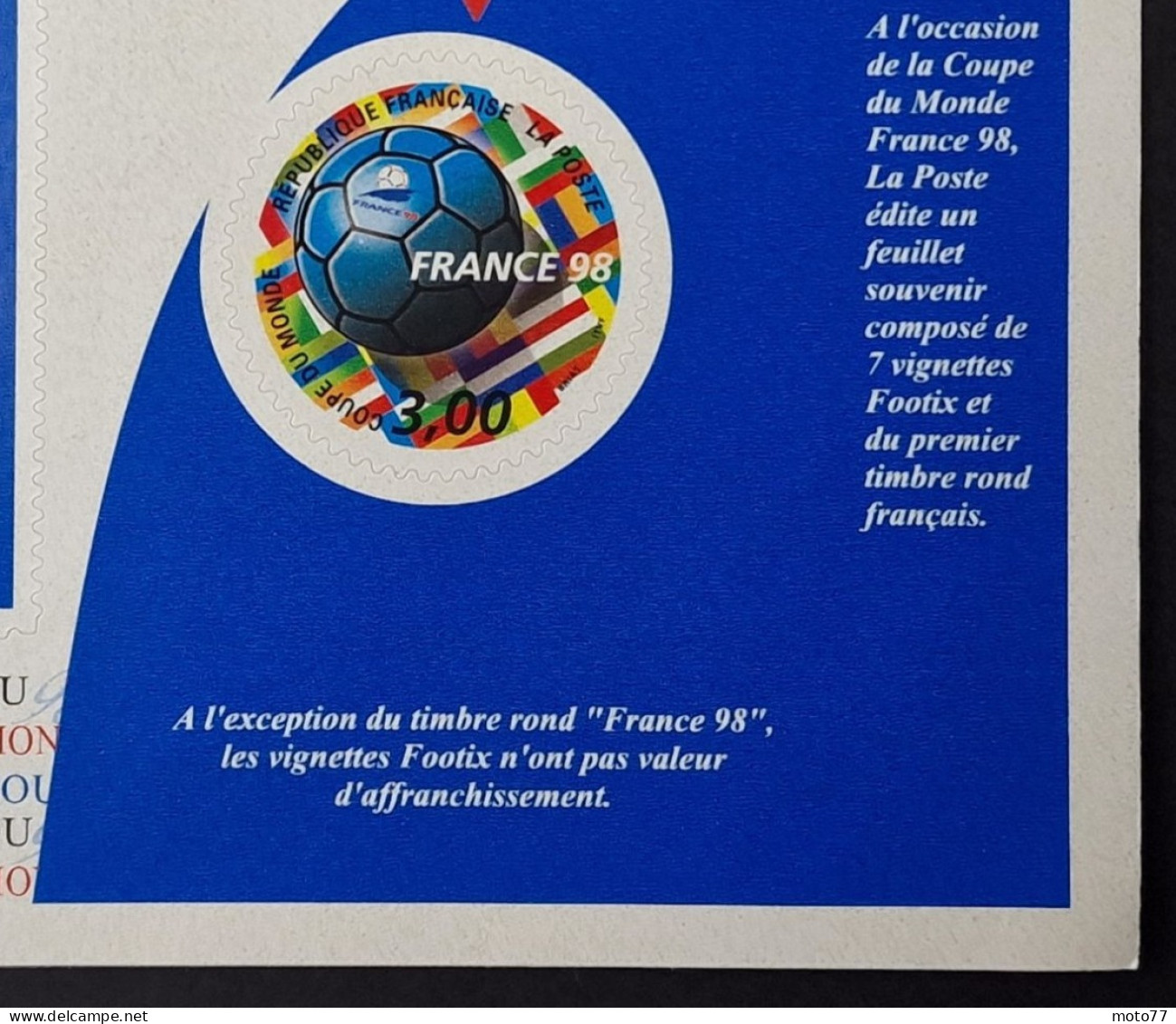 Feuillet TIMBRE France N° 3140 - Neuf - 1998 - Foot  Coupe Du Monde - Yvert & Tellier 2003 Coté Minimum 5 € - Neufs