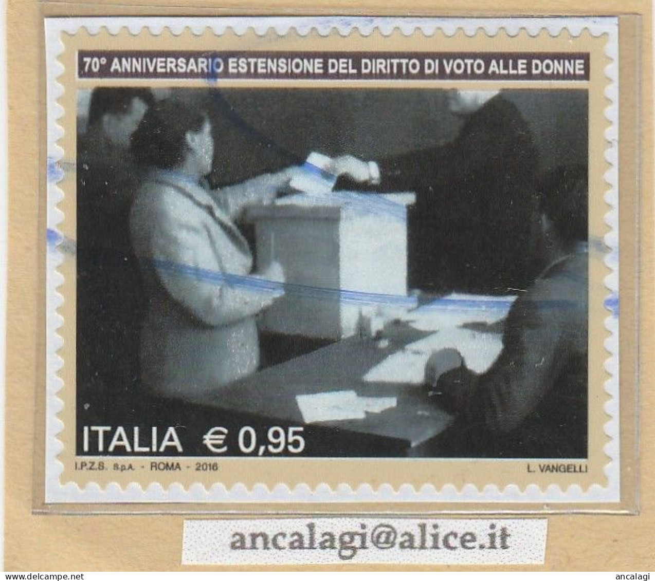 USATI ITALIA 2015 - Ref.1294 "VOTO ALLE DONNE" 1 Val. - - 2011-20: Usados