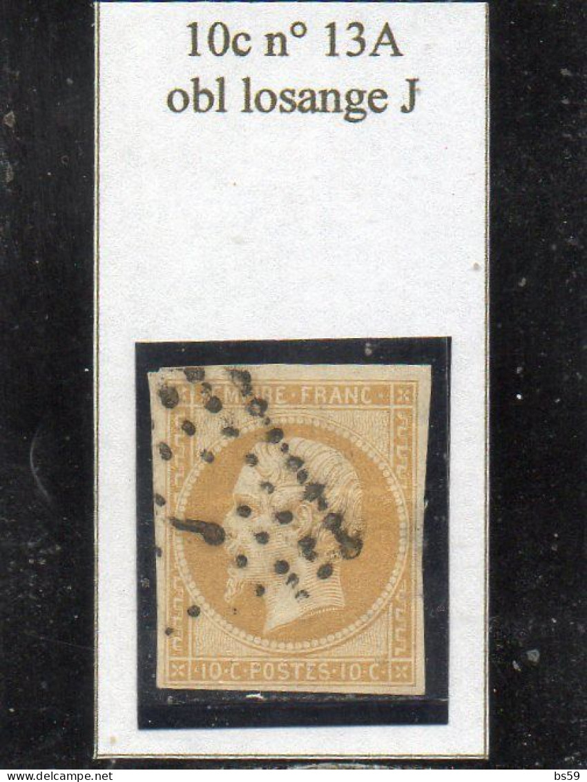 Paris - N° 13A (clair) Obl Losange J - 1853-1860 Napoleon III