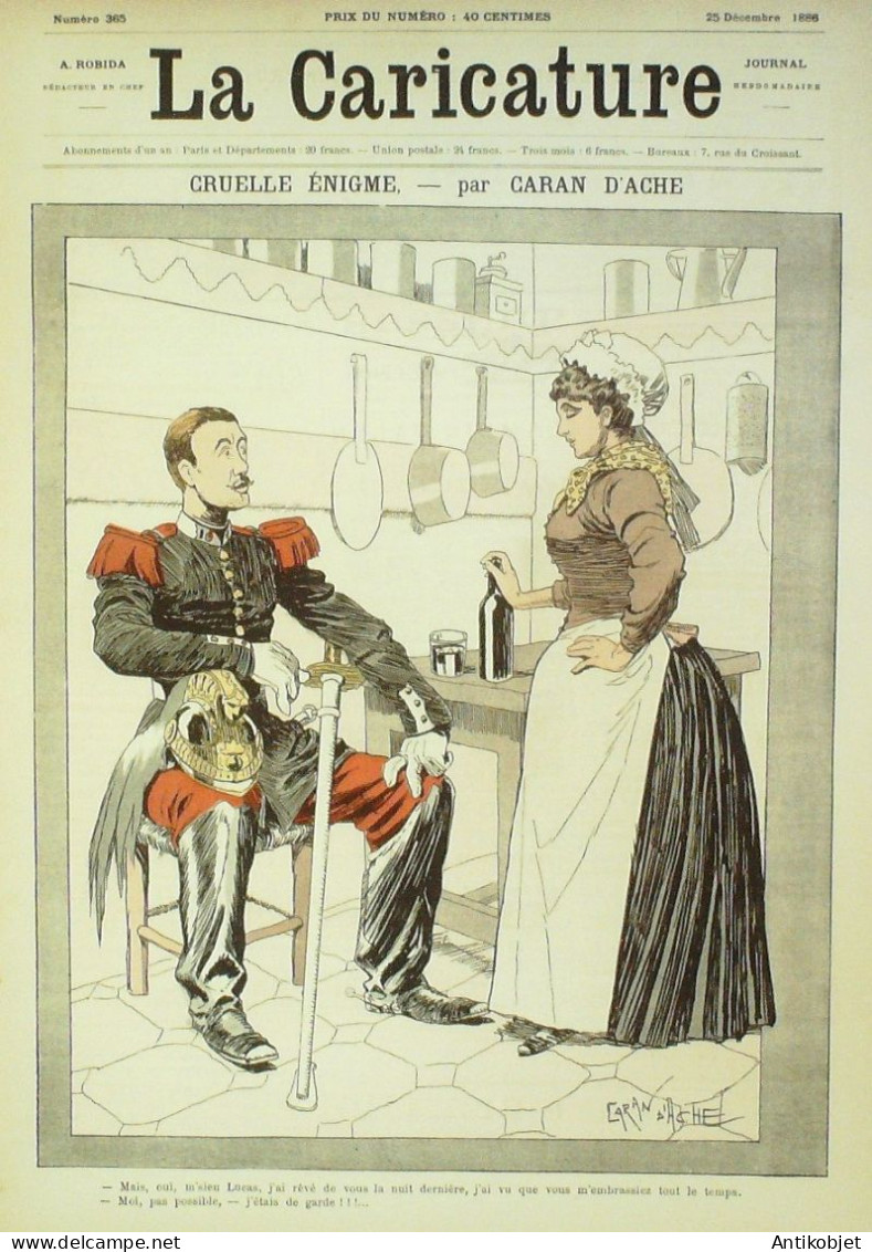 La Caricature 1886 N°365 Caran D'Ache Tiret-Bognet Luigi Macaroni Georgina Trock - Zeitschriften - Vor 1900