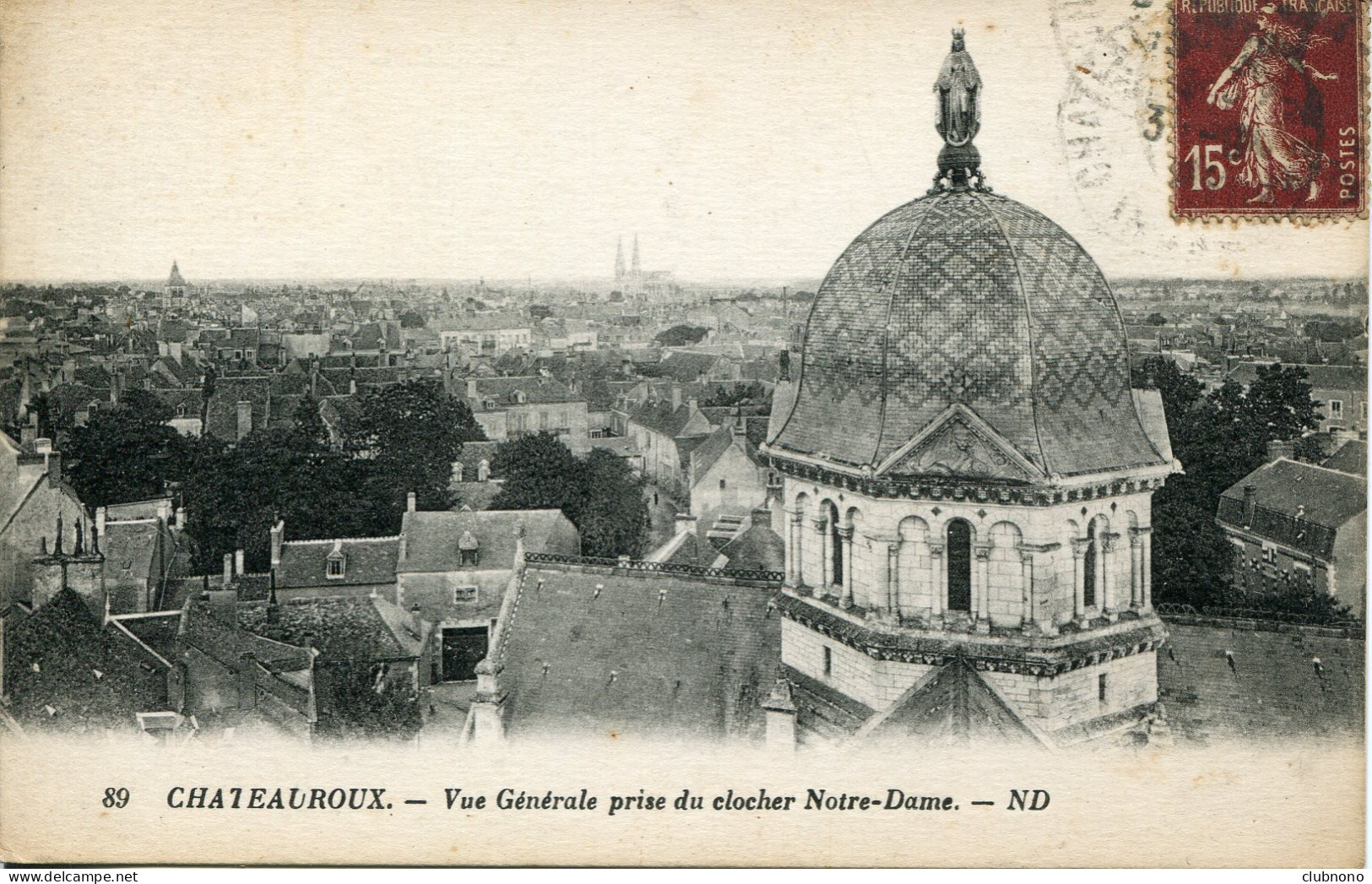 CPA -  CHATEAUROUX - VUE GENERALE PRISE DU CLOCHER NOTRE-DAME - Chateauroux