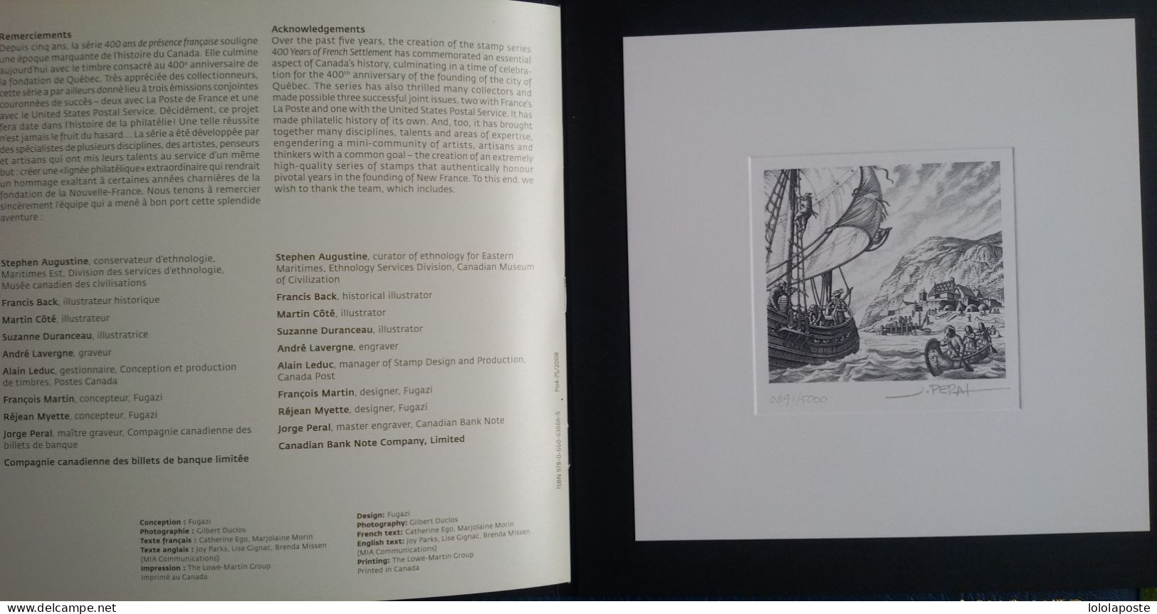 CANADA - SUPERBE livre de 31 pages de l'émission conjointe avec la poste de France  et U.S. avec timbres et épreuve