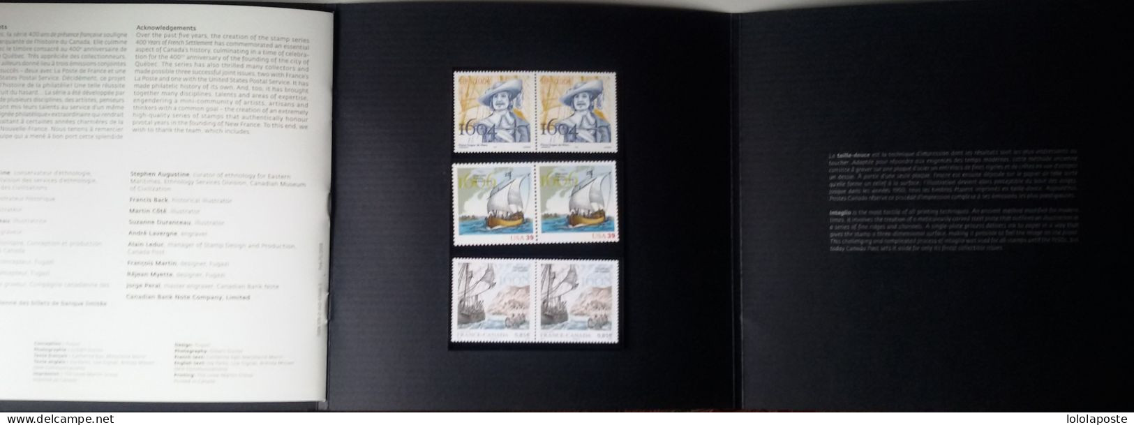 CANADA - SUPERBE livre de 31 pages de l'émission conjointe avec la poste de France  et U.S. avec timbres et épreuve